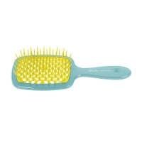 Janeke - Щетка пластиковая Super Brush, цвет морской волны и желтый, 20,3 x 8,5 x 3,1 см щетка babyliss pro barber wood brush m3678e