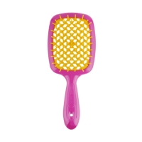 Janeke - Щетка Super Brush The Original для волос, малиновая с желтым, 20,3 x 8,5 x 3,1 см щетка 2 головы диван кровать сиденье зазор автомобильный воздух выход вентиляционное отверстие очистка пылеудатчик
