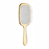 Janeke - Щетка Super Brush Rectangular для волос, золотая с белым, 21,5 x 9 x 3,5 см - фото 1
