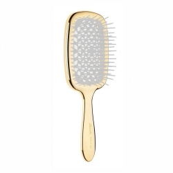 Фото Janeke - Щетка Super Brush Rectangular для волос, золотая с белым, 21,5 x 9 x 3,5 см