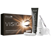 Ollin Professional - Набор для окрашивания бровей и ресниц, коричневый 60 шт поддельные накладные ресницы профессиональный макияж кластеры ресницы пересадка