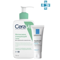 

CeraVe - Набор: Очищающий гель CeraVe для нормальной и жирной кожи, 236 мл + Toleriane Sensitive Легкий крем для нормальной и комбинированной кожи, 40 мл