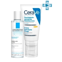 CeraVe - Набор: Увлажняющий лосьон CeraVe для нормальной и сухой кожи лица SPF 25, 52 мл + Мицеллярная вода La Roche-Posay Ultra для чувствительной кожи, 50 мл - фото 1