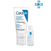 Фото CeraVe - Набор: Увлажняющий лосьон CeraVe для нормальной и сухой кожи лица SPF 25, 52 мл + Мицеллярная вода La Roche-Posay Ultra для чувствительной кожи, 15 мл