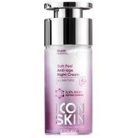 Icon Skin - Ночной омолаживающий крем-пилинг для лица Soft Peel с пептидами, 30 мл dearboo крем для лица ночной с ретинолом и гиалуроновой кислотой anti age 50