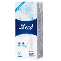 Meed - Ежедневные ультратонкие прокладки усеченной формы Premium Ultra Top Dry, 20 шт