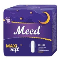 Meed - Анатомические прокладки с крылышками для критических дней Maxi Soft в индивидуальной упаковке, 10 шт