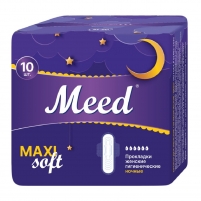 Фото Meed - Анатомические прокладки с крылышками для критических дней Maxi Soft в индивидуальной упаковке, 10 шт