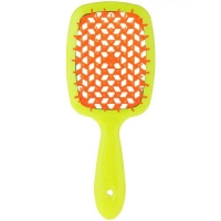Janeke - Щетка Superbrush с закругленными зубчиками желто-оранжевая, 20,3 х 8,5 х 3,1 см