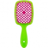 Фото Janeke - Щетка Superbrush с закругленными зубчиками салатово-малиновая, 20,3 х 8,5 х 3,1 см
