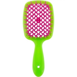 Фото Janeke - Щетка Superbrush с закругленными зубчиками салатово-малиновая, 20,3 х 8,5 х 3,1 см