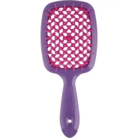 Janeke - Щетка Superbrush с закругленными зубчиками фиолетово-малиновая, 20,3 х 8,5 х 3,1 см овальная щетка keller olive wood с металлическими зубчиками