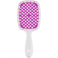 Фото Janeke - Щетка Superbrush с закругленными зубчиками бело-фиолетовая, 20,3 х 8,5 х 3,1 см