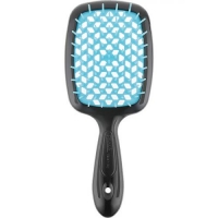 Janeke - Щетка Superbrush с закругленными зубчиками черно-голубая, 17,5 х 7 х 3 см - фото 1