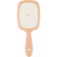 Janeke - Щетка Superbrush с закругленными зубчиками персиково-белая, 20,3 х 8,5 х 3,1 см овальная щетка keller olive wood с металлическими зубчиками