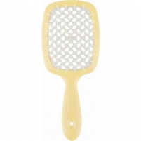 Фото Janeke - Щетка Superbrush с закругленными зубчиками желто-белая, 20,3 х 8,5 х 3,1 см