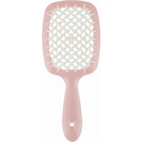Janeke - Щетка Superbrush с закругленными зубчиками нежно-розовая с белым, 20,3 х 8,5 х 3,1 см janeke щетка superbrush малая тиффани 17 5 х 7 х 3 см
