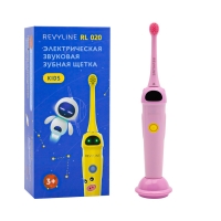 Revyline - Детская электрическая звуковая зубная щетка RL 020 3+, розовая, 1 шт revyline электрическая звуковая зубная щетка rl 050