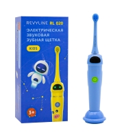 Revyline - Детская электрическая звуковая зубная щетка RL 020 3+, синяя, 1 шт папка для тетрадей а4 neon cats молния с трех сторон пластик erich krause