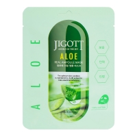 Jigott - Тканевая маска для лица с экстрактом алоэ, 27 мл real barrier тканевая маска для лица с пантенолом и охлаждающим эффектом aqua soothing cream mask 1