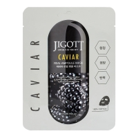 JIGOTT - Тканевая маска для лица с экстрактом чёрной икры, 27 мл anti age эликсир с экстрактом икры caviar pearl elixir