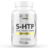1Win - Комплекс 5-HTP с глицином, L-теанином и витаминами группы B, 60 капсул глицин витамины группы в таб д рассас 60