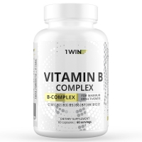 1Win - Комплекс витаминов группы В, 60 капсул комплекс витаминов garden of life vitamin code raw prenatal 180 вегетарианских капсул