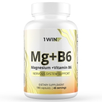 1Win - Комплекс «Магния цитрат с витамином B6», 180 капсул urban formula комплекс super iron для повышения уровня гемоглобина и ферритина 25 капсул