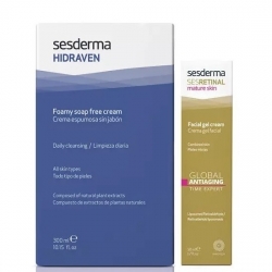 Фото Sesderma - Набор "Очищение и сияние" (Крем-пенка для умывания Hidraven, 300 мл + Омолаживающий крем-гель Sesretinal, 50 мл)