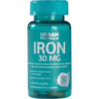 Urban Formula - Комплекс Iron для восполнения дефицита железа 30 мг, 30 капсул