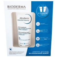 Bioderma - Комплекс для ухода за атопичной кожей: бальзам, 75 мл + масло для душа, 2 х 8 мл - фото 1