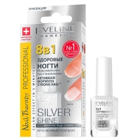 Eveline Cosmetics - Средство для максимального восстановления ногтей 8 в 1 Здоровые ногти. Silver Shine, 12 мл