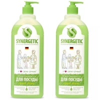 Synergetic - Средства для мытья посуды "Яблоко", 2 х 1000 мл