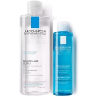 La Roche Posay Physiological Cleansers - Набор для очищения и тонизации (Мицеллярная вода для очищения чувствительной кожи лица и глаз, 400 мл + Успокаивающий тоник для чувствительной кожи лица и глаз, 200 мл)