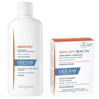 Ducray - Набор для борьбы с выпадением волос: шампунь 400 мл и биологически активная добавка 30 капсул