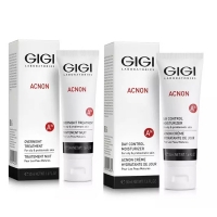 GIGI - Набор для проблемной кожи: крем дневной 50 мл + крем ночной 50 мл набор для упаковки перламутр сиреневый 2 банта лента