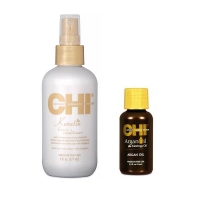 Chi - Набор для красоты волос: масло 15 мл + спрей-кондиционер 177 мл лак для волос olivia сильная фиксация с экстрактом жожоба набор 2 штуки 250 мл