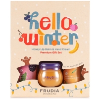 Frudia - Подарочный набор Hello Winter: бальзам для губ, 10 г + кремы для рук с малиной и кокосом, 2 х 30 г