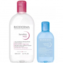 Фото Bioderma - Набор для ежедневного очищения кожи: лосьон, 250 мл + мицеллярная вода, 500 мл