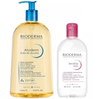 Bioderma - Набор бестселлеров: масло для душа, 1 л + мицеллярная вода, 500 мл масло для душа bioderma atoderm shower oil 1 л
