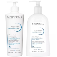 Bioderma - Набор для сухой кожи тела: бальзам, 500 мл + гель, 500 мл bioderma атодерм интенсив бальзам фл помпа 500 мл