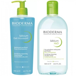 Фото Bioderma - Набор очищающий: гель, 500 мл + мицеллярная вода, 500 мл