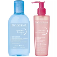 Bioderma - Набор для очищения и увлажнения кожи: лосьон, 250 мл + гель, 200 мл лосьон для глубокого очищения дезинкрустант 4501415аpror 700 мл
