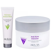Aravia Professional - Набор для проблемной и жирной кожи: маска-уход, 150 мл + рассасывающая маска, 100 мл - фото 1