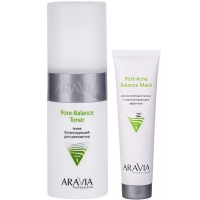 Aravia Professional - Набор для проблемной кожи: маска, 100 мл + тоник, 150 мл гель для легкого бритья одним движением nivea men для чувствительной кожи 200 мл