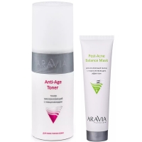 Aravia Professional - Набор для ухода за кожей лица: маска, 100 мл + тонер, 150 мл