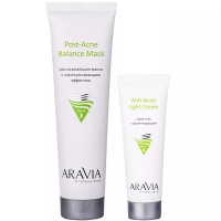 Aravia Professional - Набор для проблемной и жирной кожи: маска, 100 мл + крем-гель, 50 мл сливки для тела после депиляции soft cream post epil