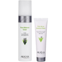 Aravia Professional - Набор для проблемной и жирной кожи: маска, 100 мл + тоник, 250 мл пропеллер вулканическая маска от прыщей иван чай гассул каолин 40 мл