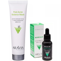 Aravia Professional - Набор бестселлеров: сплэш-сыворотка, 30 мл + маска, 100 мл anti acne sos сыворотка интенсивная с эффектом сияния 15г