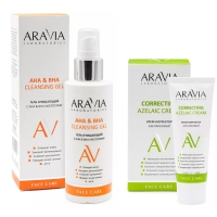 Aravia Laboratories - Набор "Чистая кожа": крем-корректор, 50 мл + гель с АНА & ВНА кислотами, 150 мл